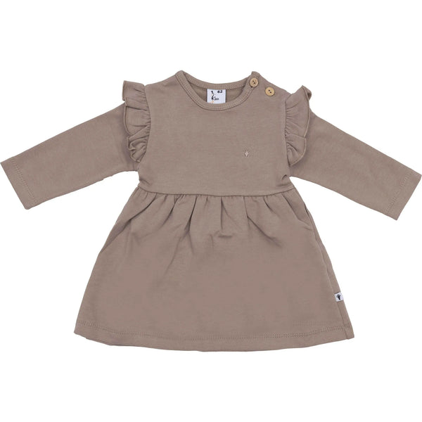 Meisjes Dress Ruffle van Klein Baby in de kleur Brown in maat 74.