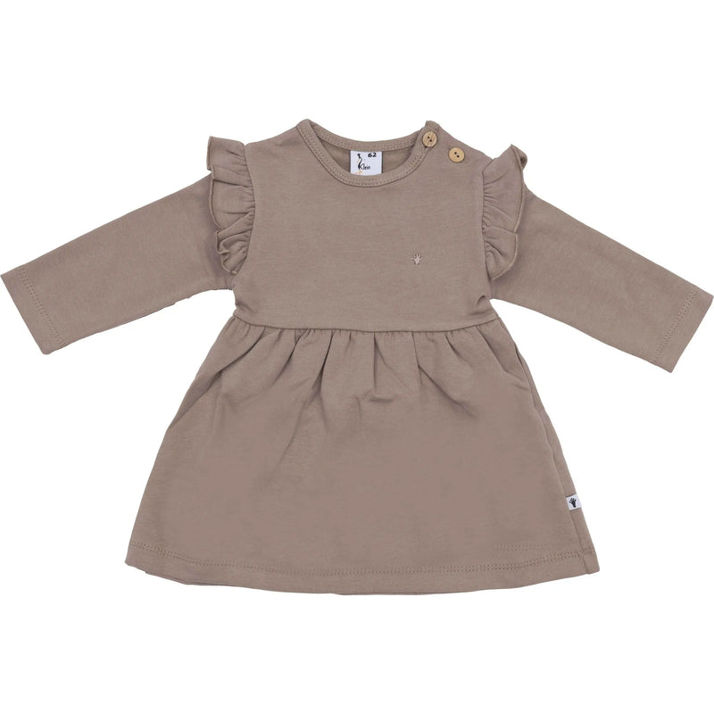 Meisjes Dress Ruffle van Klein Baby in de kleur Brown in maat 74.