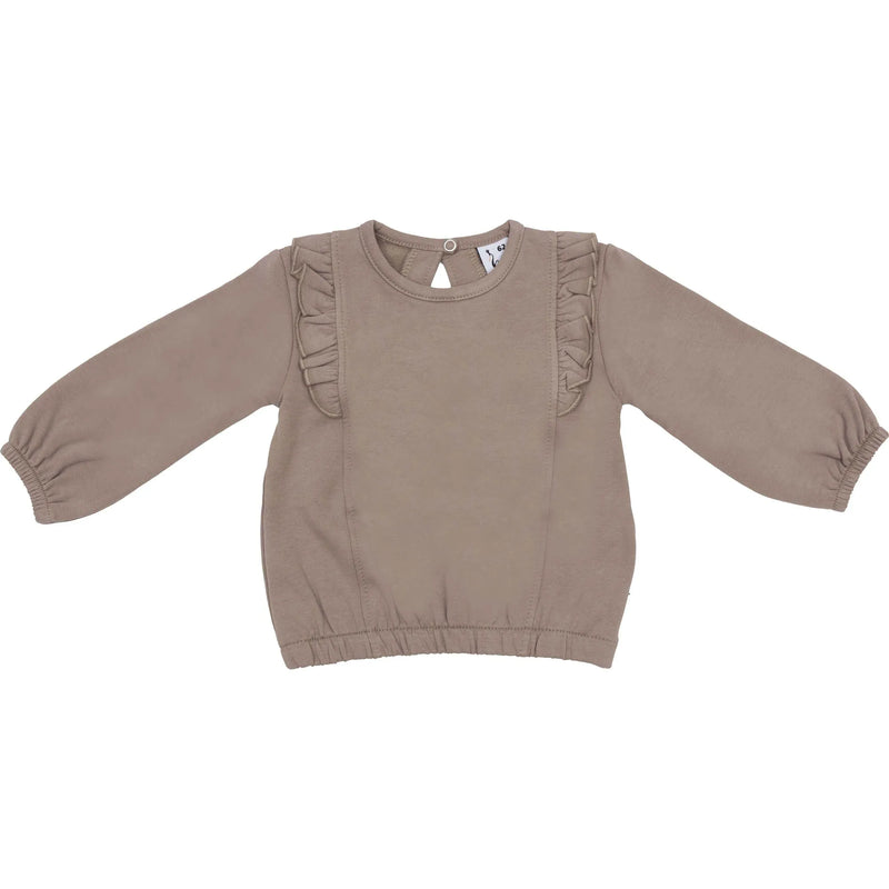 Meisjes Sweater Ruffle van Klein Baby in de kleur Brown in maat 74.