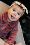 Meisjes Polo Dress Rib van Klein Baby in de kleur Reddish Brown in maat 74.