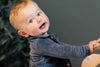 Jongens Shirt Rib van Klein Baby in de kleur Blue-Grey in maat 74.