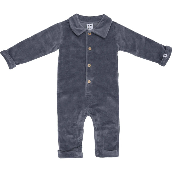 Jongens Polo Jumpsuit Rib van Klein Baby in de kleur Blue-Grey in maat 68.