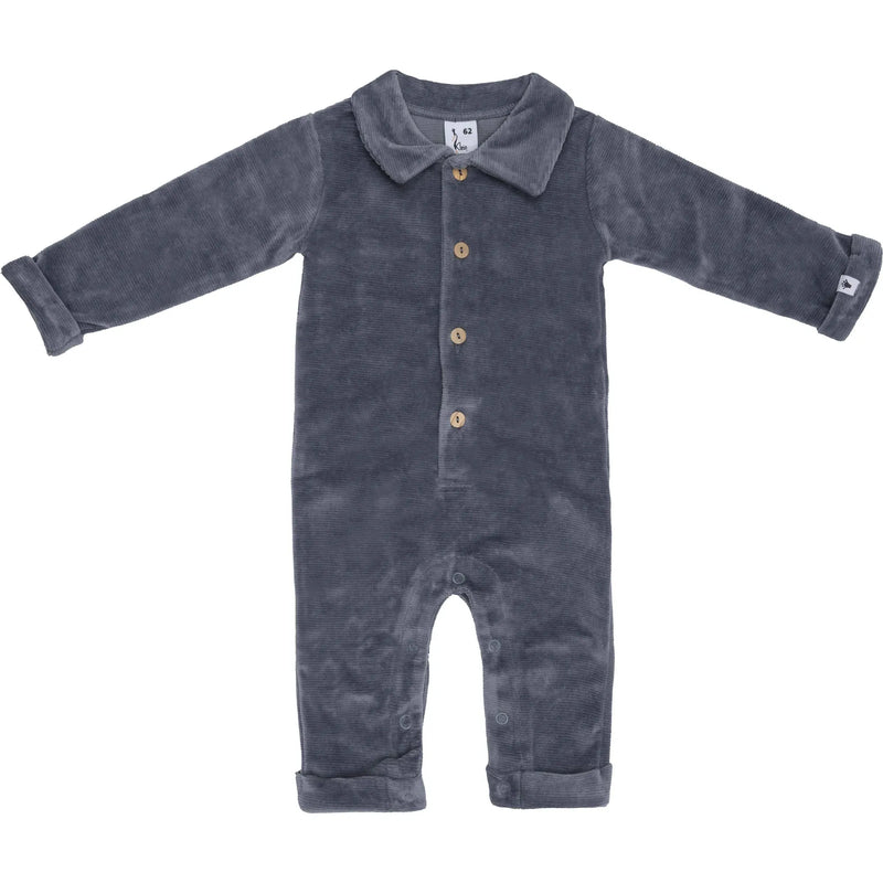 Jongens Polo Jumpsuit Rib van Klein Baby in de kleur Blue-Grey in maat 68.