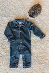 Jongens Polo Jumpsuit Rib van Klein Baby in de kleur Blue-Grey in maat 68.