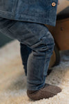 Jongens Trouser Pockets Rib van Klein Baby in de kleur Blue-Grey in maat 74.