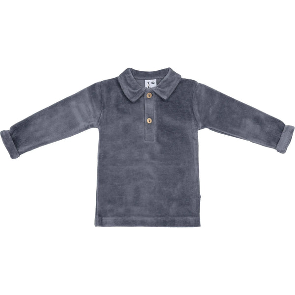 Jongens Polo Shirt Rib van Klein Baby in de kleur Blue-Grey in maat 74.