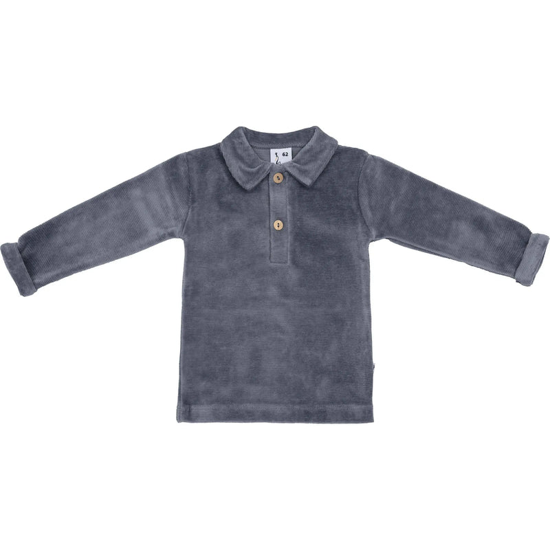Jongens Polo Shirt Rib van Klein Baby in de kleur Blue-Grey in maat 74.