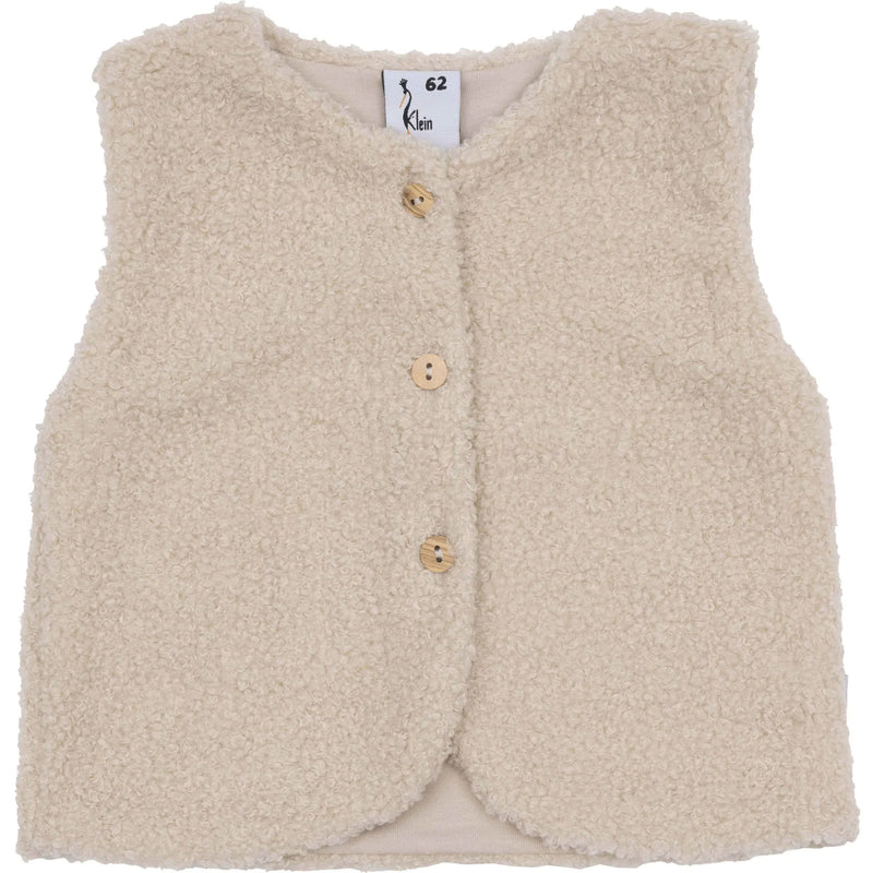 Meisjes Teddy Gilet van Klein Baby in de kleur Beige/Sand in maat 74.