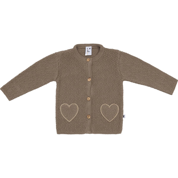 Meisjes Cardigan Hearts van Klein Baby in de kleur Brown in maat 74.