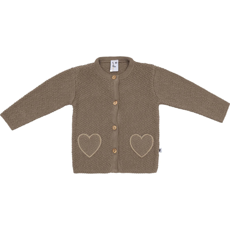 Meisjes Cardigan Hearts van Klein Baby in de kleur Brown in maat 74.
