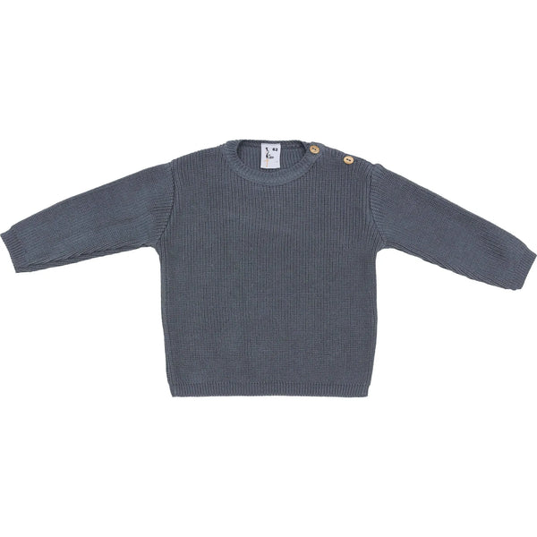 Jongens Sweater Knitted van Klein Baby in de kleur Blue-Grey in maat 74.