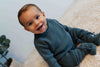 Jongens Sweater Knitted van Klein Baby in de kleur Blue-Grey in maat 74.