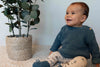 Jongens Sweater Knitted van Klein Baby in de kleur Blue-Grey in maat 74.