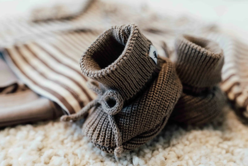 Unisexs Booties van Klein Baby in de kleur Brown in maat One size.
