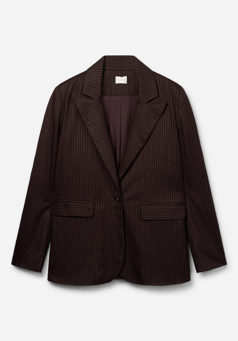 Meisjes Blazer KENDAL PINSTRIPE van Aaiko Girls in de kleur FUDGE in maat 176.