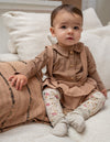 Meisjes Cardigan Buttons van  in de kleur Stripe Burro/Rawhide in maat 86.