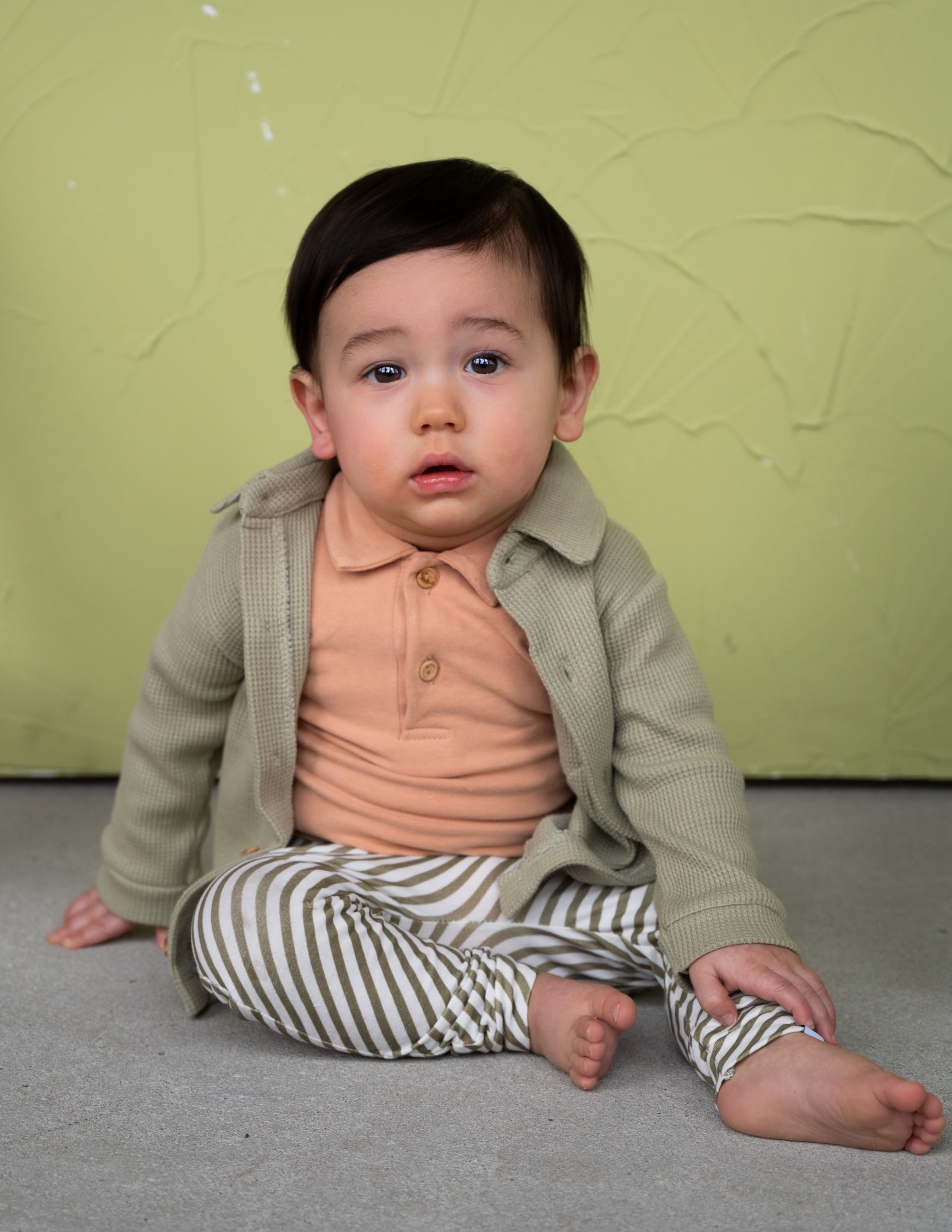 Jongens Trouser van Klein Baby in de kleur Stripe Off White/Twill in maat 86.