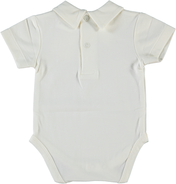 Jongens Polobody Shortsleeve van Klein Baby in de kleur Off White in maat 74.