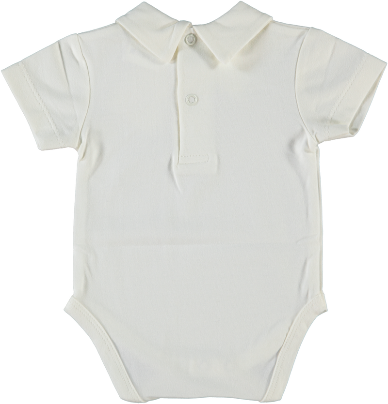 Jongens Polobody Shortsleeve van Klein Baby in de kleur Off White in maat 74.