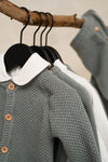 Meisjes Body Collar Girl S/S van Klein Baby in de kleur Off White in maat 74.