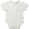Meisjes Body Collar Girl S/S van Klein Baby in de kleur Off White in maat 74.