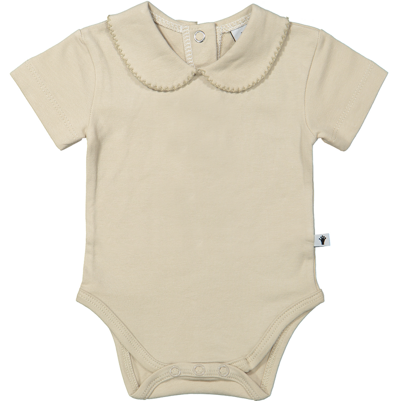 Meisjes Body Collar Girl S/S van  in de kleur Oxford Tan Beige in maat 74.