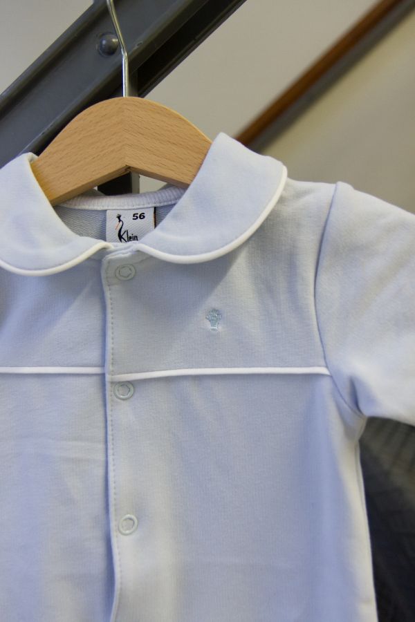Jongens Babygrow with feet van Klein Baby in de kleur Baby Blue in maat 62.