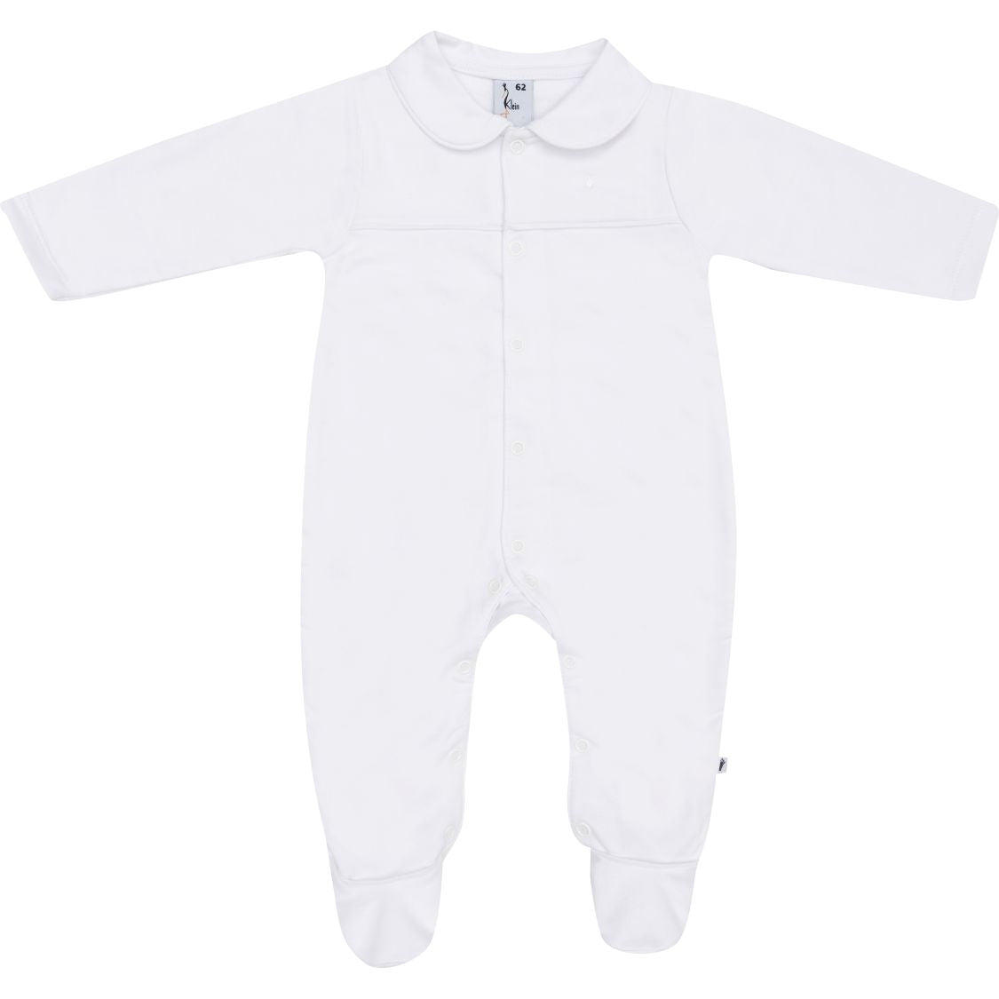Jongens Babygrow with feet van Klein Baby in de kleur White in maat 62.