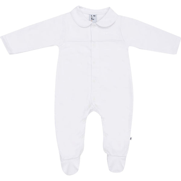 Jongens Babygrow with feet van Klein Baby in de kleur White in maat 62.