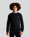 Jongens Cotton Crew Neck Jumper van Lyle & Scott in de kleur Z271 Dark Navy in maat 170-176.