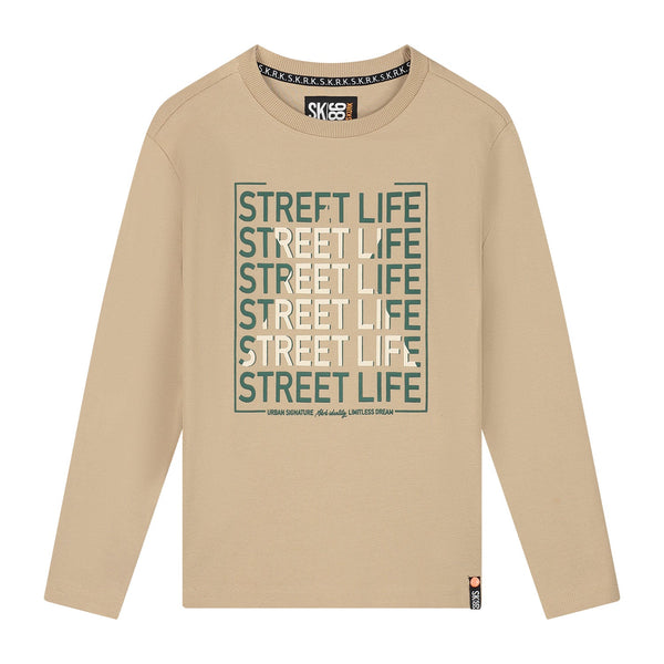 Jongens Longsleeve Lasse van Skurk in de kleur Sand in maat 170.