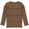 Meisjes Longsleeve GENIVYLW231 van Little Levv in de kleur Brown Dust in maat 128.