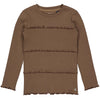 Meisjes Longsleeve GENIVYLW231 van Little Levv in de kleur Brown Dust in maat 128.