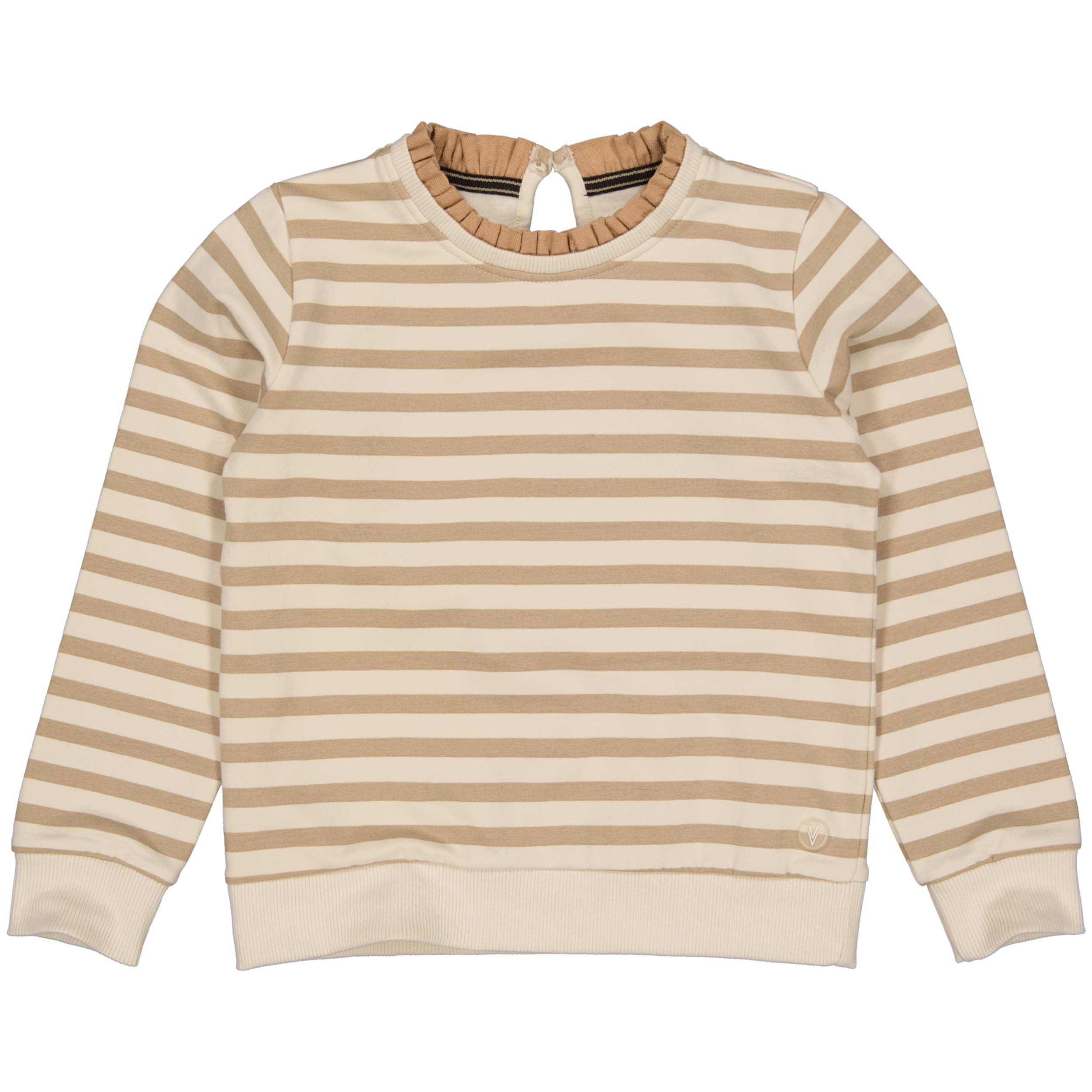 Meisjes Sweater GERLYNNLW231 van Little Levv in de kleur AOP Sand Nomad Stripe in maat 128.