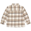Jongens Overshirt GIJSLW231 van Little Levv in de kleur AOP Sand Stone Check in maat 128.
