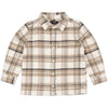 Jongens Overshirt GIJSLW231 van Little Levv in de kleur AOP Sand Stone Check in maat 128.