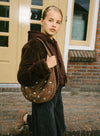 Meisjes Jacket LIONE FUR van Aaiko Girls in de kleur FUDGE in maat 176.