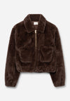 Meisjes Jacket LIONE FUR van Aaiko Girls in de kleur FUDGE in maat 176.