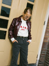 Meisjes Jacket LIONE SHINE van Aaiko Girls in de kleur BORDEAUX in maat 176.