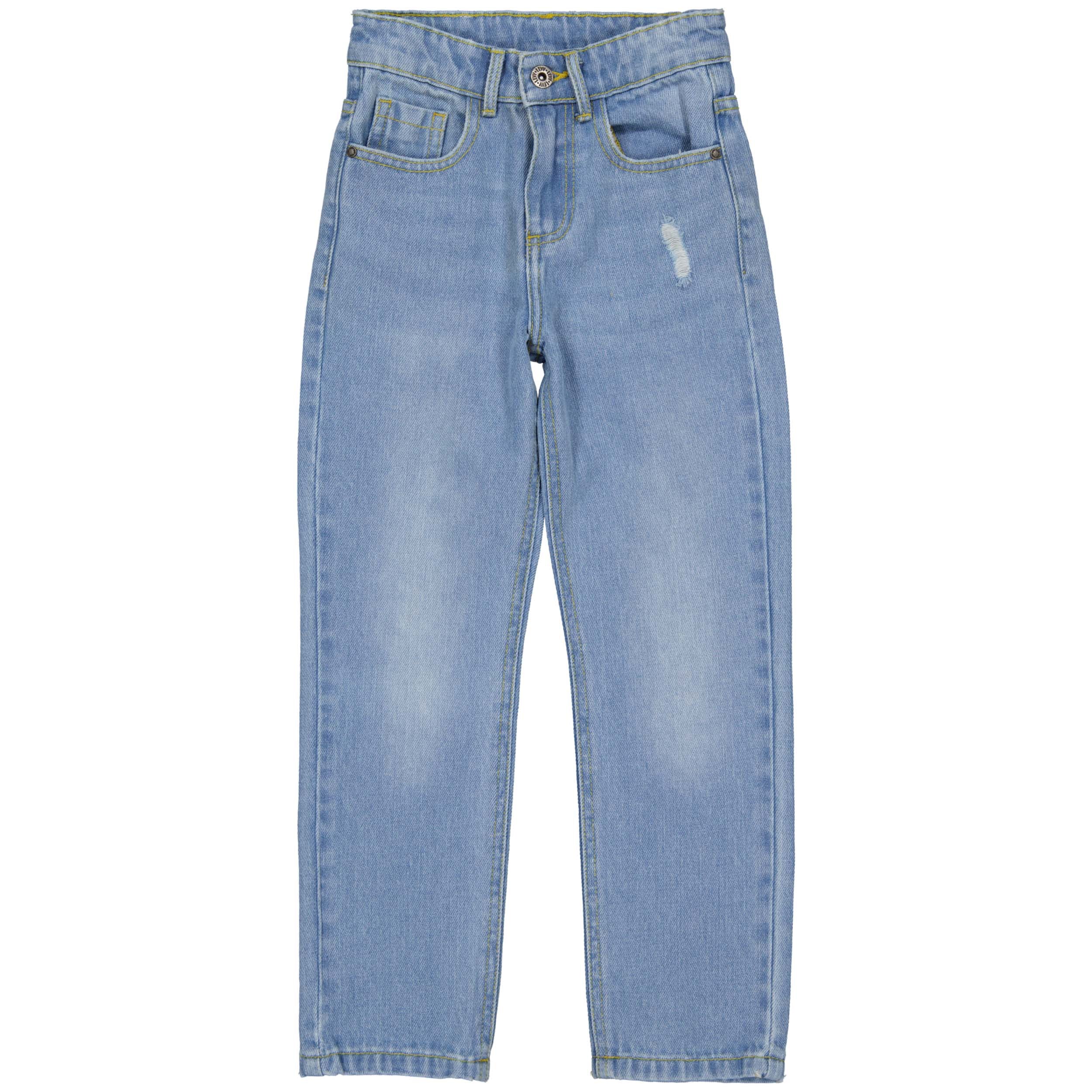 Unisexs Jeans LIAIMY van Little Levv in de kleur Light Blue Denim in maat 128.