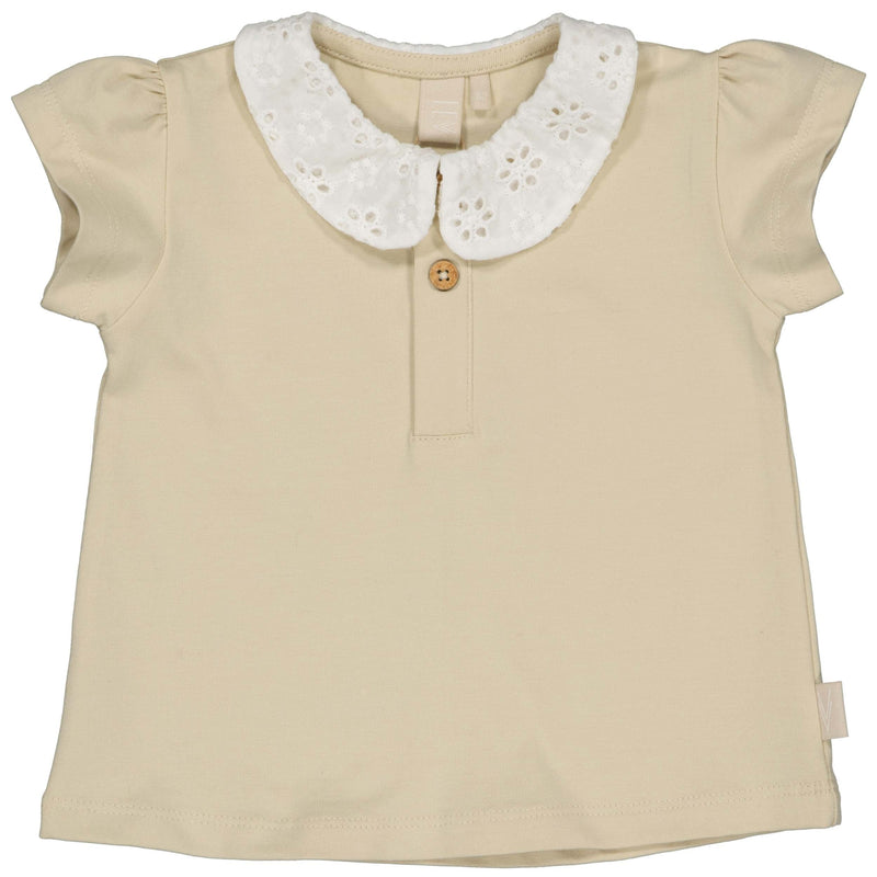 Meisjes SHIRT LNBS25KHLOE van Levv Newborn in de kleur Light Sand in maat 80.