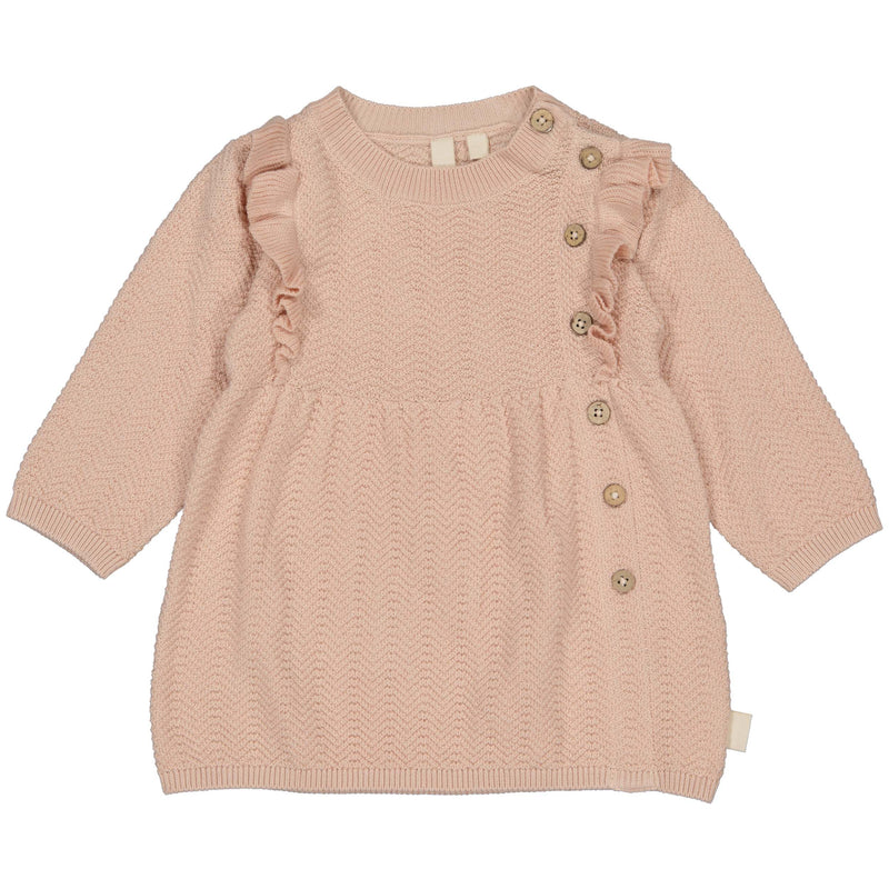 Meisjes Dress LARISSA van Levv Newborn in de kleur Old Pink in maat 74.