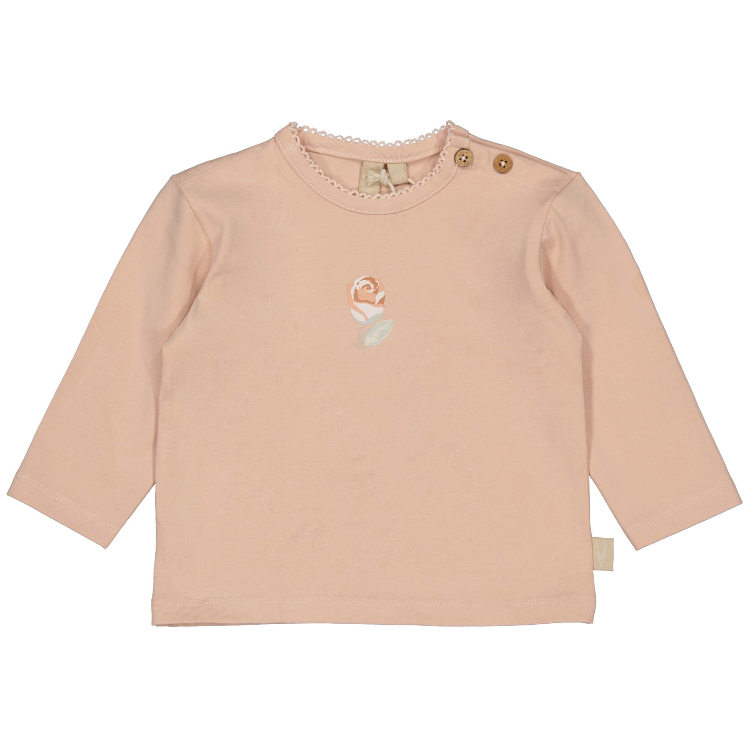 Meisjes Longsleeve LAURA van Levv Newborn in de kleur Old Pink in maat 74.