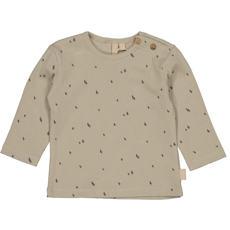 Jongens Longsleeve LEON van Levv Newborn in de kleur AOP Grey Sketch in maat 74.