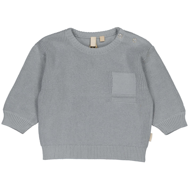 Jongens Sweater LEVI van Levv Newborn in de kleur Blue Grey in maat 74.