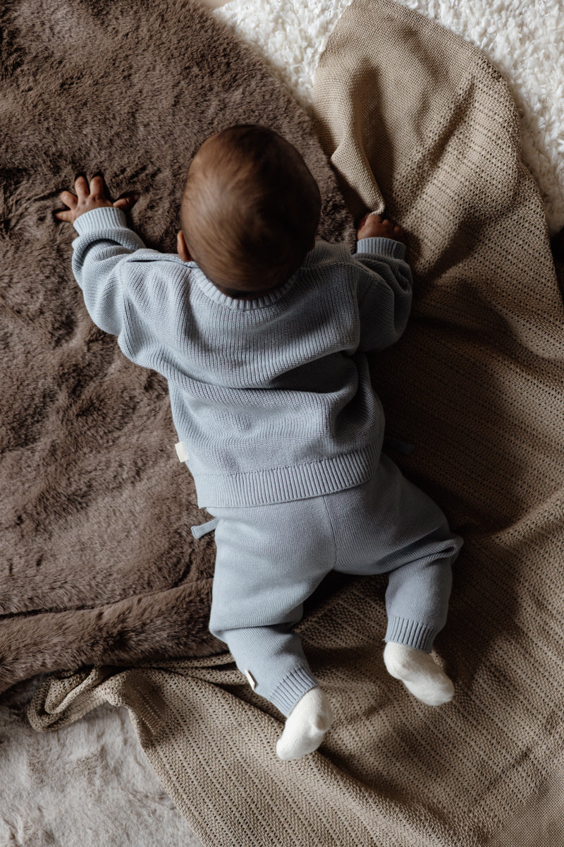 Jongens Pants LORENZO van Levv Newborn in de kleur Blue Grey in maat 74.