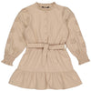 Meisjes DRESS SAMMA van Little Levv in de kleur Sand in maat 128.