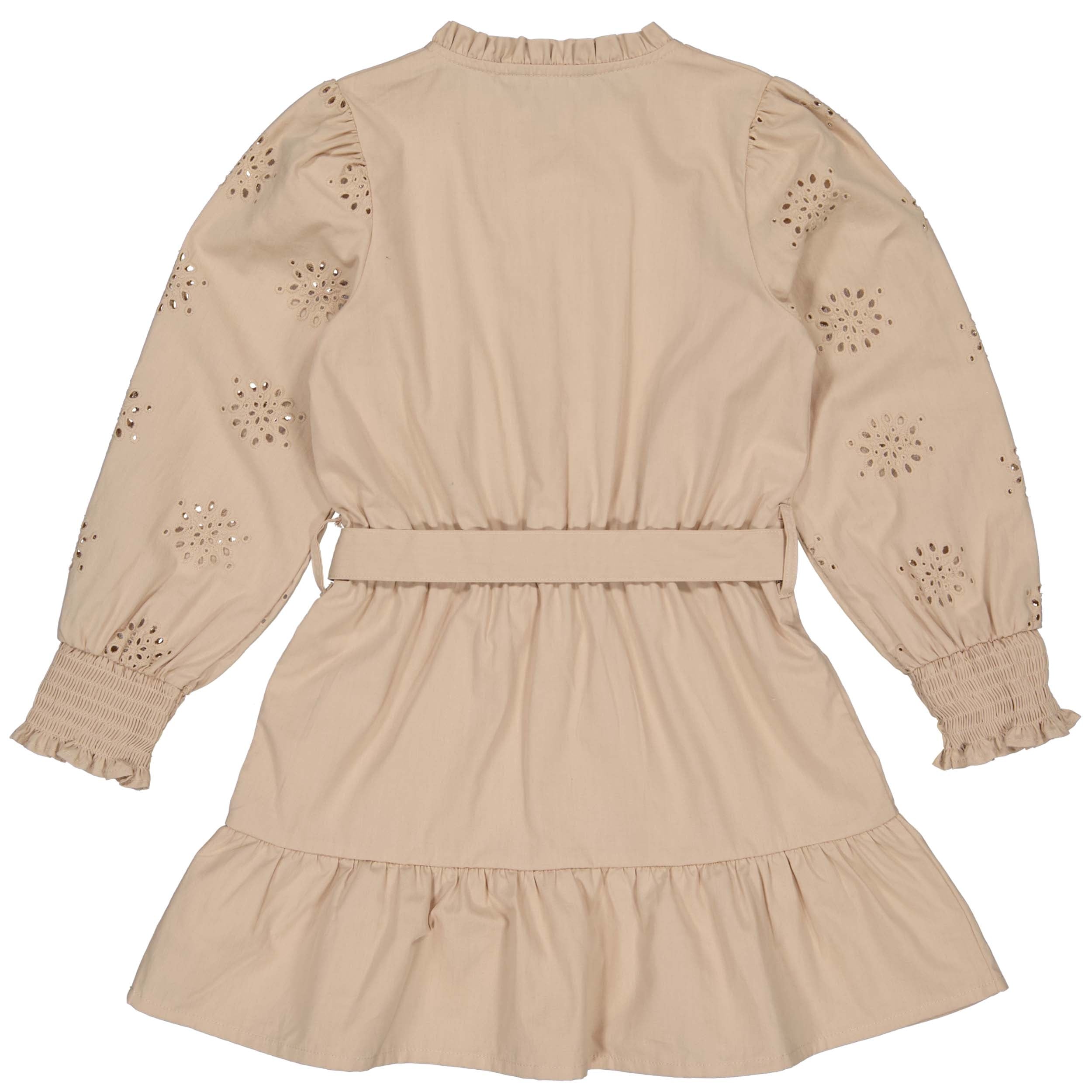 Meisjes DRESS SAMMA van Little Levv in de kleur Sand in maat 128.