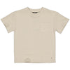 Jongens SHIRT SEPH van Little Levv in de kleur Cream in maat 128.