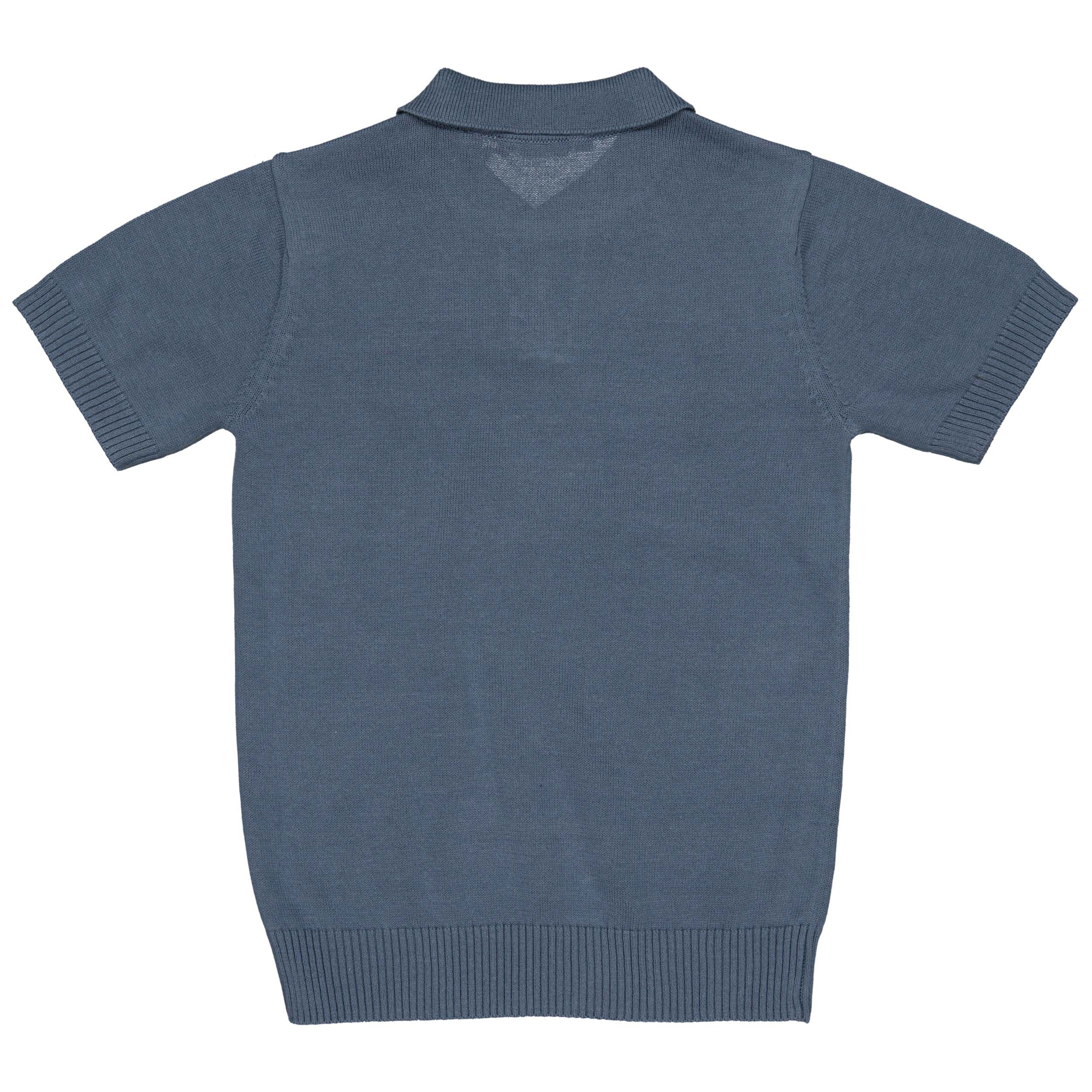 Jongens SHIRT SIEBE van Little Levv in de kleur Mid Blue in maat 128.